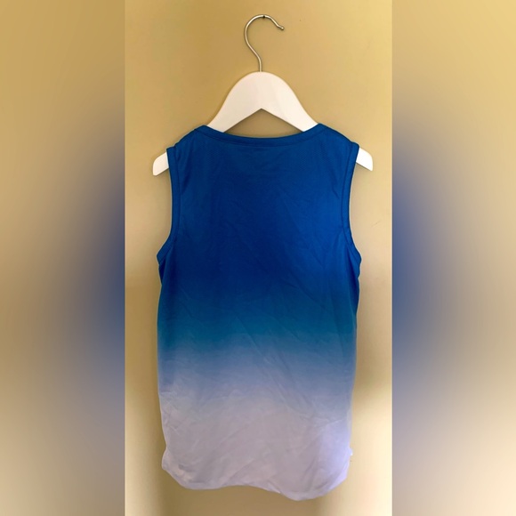 River Island Boys Blue Fade 'Unique' Logo Tank Top - Picture 2 of 3